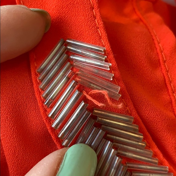 Orange coral halter top - Picture 7 of 8